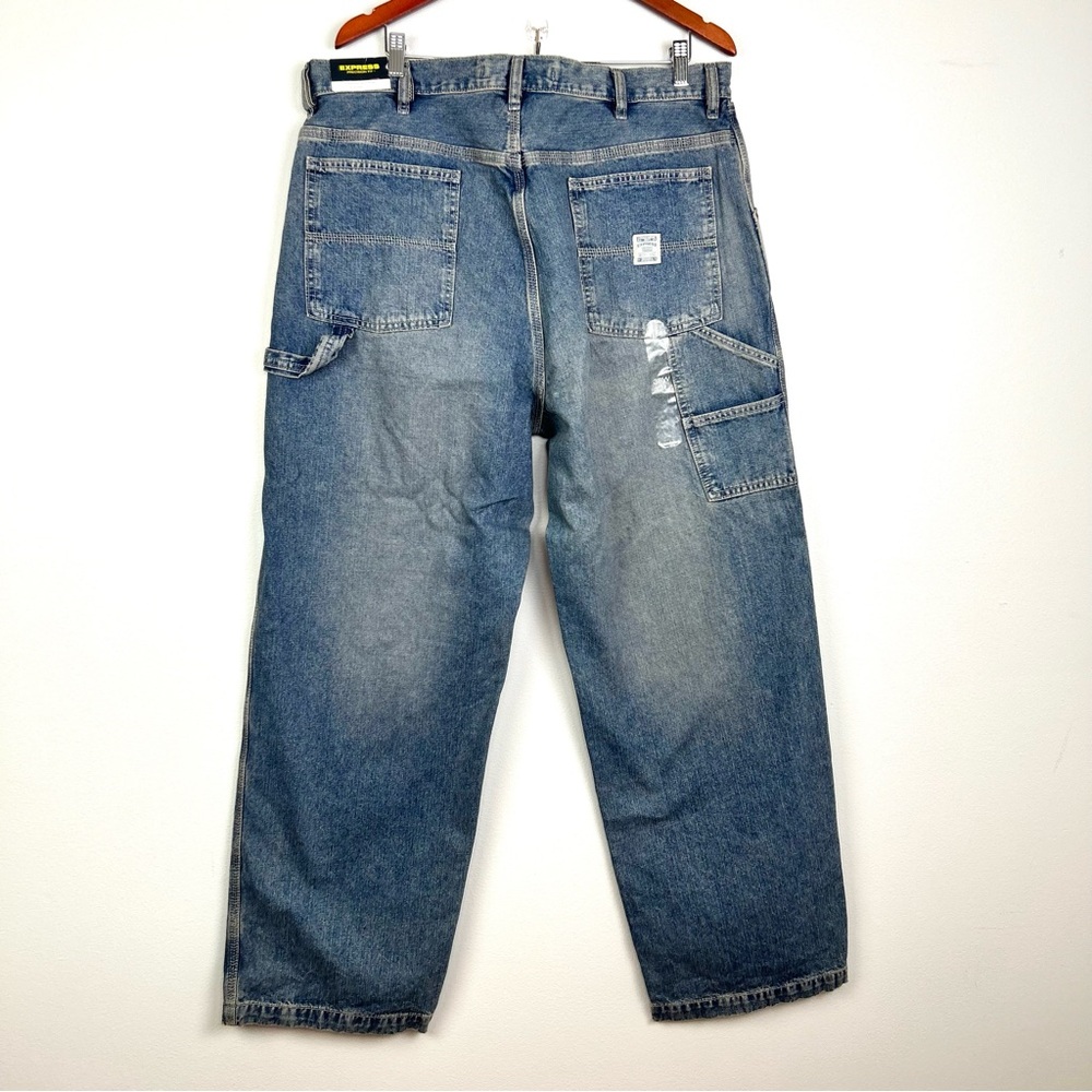 Express precision  fit carpenter sandblast  jeans men’s size 38W 32L blue NWT